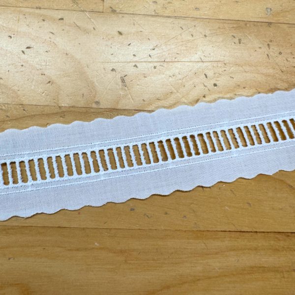 White Frances Cotton Beading Insertion Lace 1 5/16" (34mm)