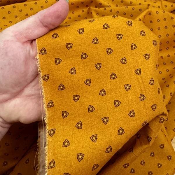 Old Gold Triangles Cotton Print