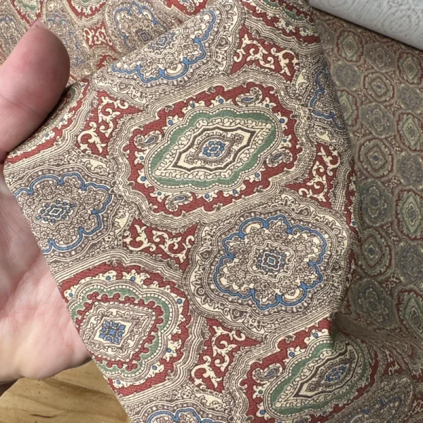 Rust Mosaic Cotton Denim Print