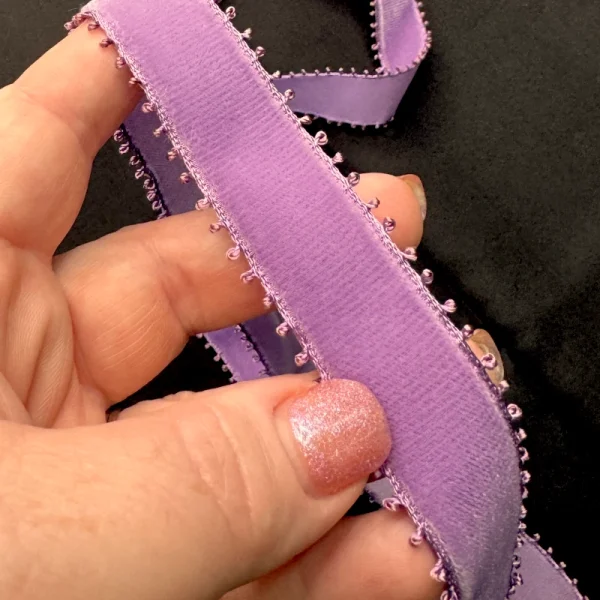 Lilac Velvet Vintage Picot Ribbon (1" wide)