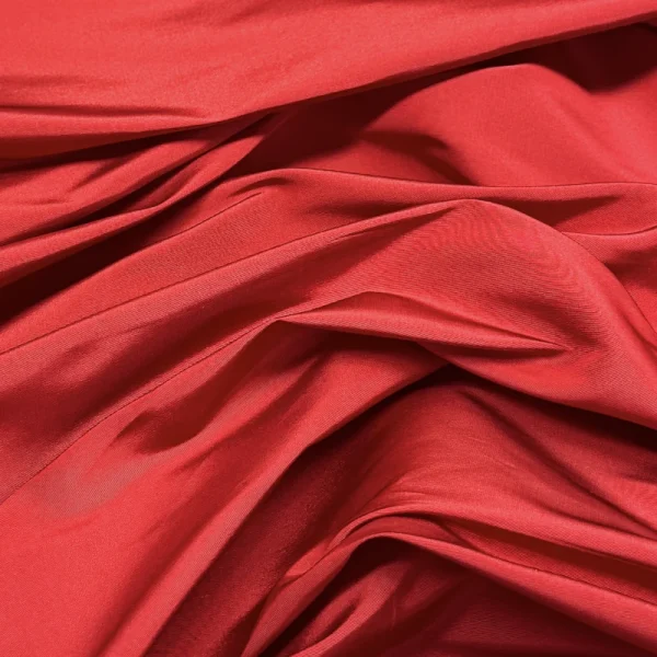 Crimson Red Ribbed Silk